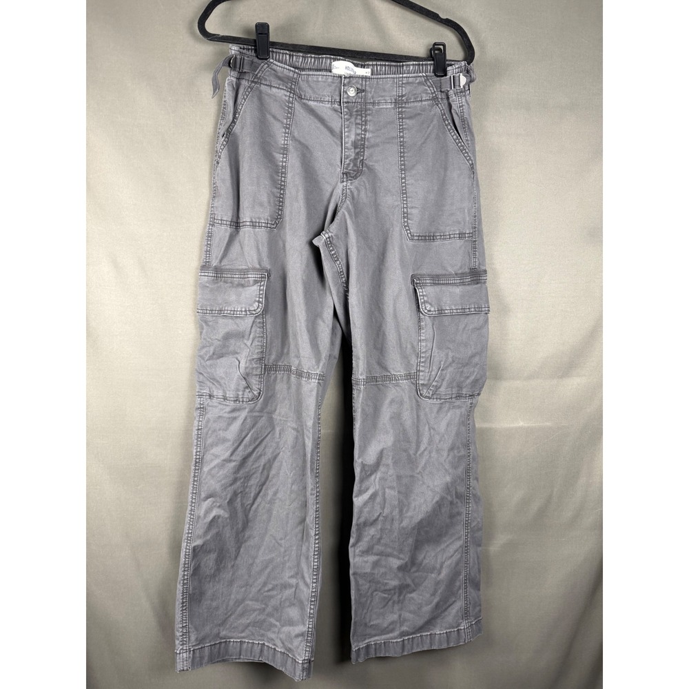 Hollister Cargo Pants Womens 12R W31‎ Gray Low-Rise Baggy Wide Leg Utilitarian